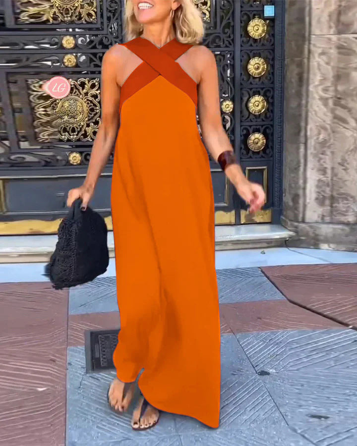 DELPHINE | DRESS WITH CROSSED CUT